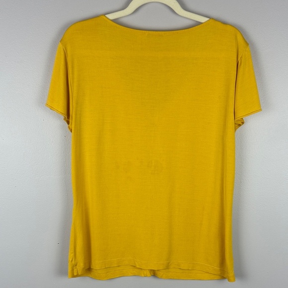 un1deux2trois3 100% Silk Yellow Sailor Collar Short Sleeve Tie Front Blouse - Picture 8 of 9
